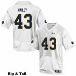 Notre Dame Fighting Irish Men's Greg Mailey #43 White Under Armour Authentic Stitched Big & Tall College NCAA Football Jersey HXT6099CP
